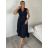 Šaty dlhé košeľové rukávu dámske (S/M/L ONE SIZE) TALIANSKA MÓDA IMM2612764/DUR S/M/L čierna