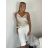Kraťasy elegantní s páskem dámské FAIRA  (S/M/L ONE SIZE) ITALSKÁ MÓDA IMD26000456/DUR S/M/L bílá