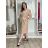 Šaty  košilové elegantní dlouhý rukáv dámské (S/M/L ONE SIZE) ITALSKÁ MÓDA IMD260000356/DUR S/M/L béžová