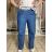 Nohavice volnočasové s opaskom dámske (S/M/L ONE SIZE) TALIANSKA MÓDA IM42611146/DUR S/M/L modrá