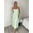 Šaty dlhé elegantní na ramínka dámske SARA (S/M/L ONE SIZE) TALIANSKA MÓDA IMPKM266804/DUR S/M/L svetlozelená