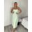 Šaty dlhé elegantní na ramínka dámske SARA (S/M/L ONE SIZE) TALIANSKA MÓDA IMPKM266804/DUR S/M/L svetlozelená