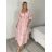 Šaty dlouhé letní elegantní na ramínka dámské IRIS (S/M/L ONE SIZE) ITALSKÁ MÓDA IMPKM2626098/DUR S/M/L růžová