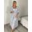 Šaty dlouhé letní elegantní na ramínka dámské IRIS (S/M/L ONE SIZE) ITALSKÁ MÓDA IMPKM2626098/DUR S/M/L světle modrá