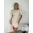 Šaty letní elegantní krátký dámske (S/M/L ONE SIZE) TALIANSKA MÓDA IMPKM2625155/DUR S/M/L béžová