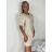 Šaty letní elegantní krátký dámske (S/M/L ONE SIZE) TALIANSKA MÓDA IMPKM2625155/DUR S/M/L béžová