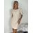 Šaty letní elegantní krátký dámske (S/M/L ONE SIZE) TALIANSKA MÓDA IMPKM2625155/DUR S/M/L béžová