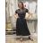 Šaty dlhé letné krátky rukáv dámske (VESNA S/M/L ONE SIZE) TALIANSKA MóDA IM3251111-5/DUR S/M/L čierna