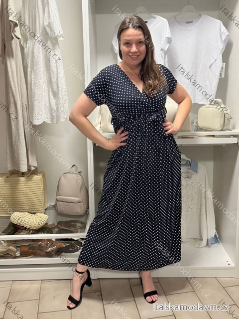 Šaty dlouhé letní krátký rukáv dámské VESNA (S/M/L ONE SIZE) ITALSKá MóDA IM3251111-8/DUR