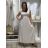 Šaty  letní bez rukávu dámské Bella (S/M/L ONE SIZE) ITALSKÁ MÓDA IMSM25BELLA/DR S/M/L smetanová béžová