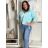 Bunda lehká  oversize dlouhý rukáv dámská RURU (S/M/L/XL ONE SIZE) ITALSKÁ MÓDA IMWTM260004/DUR S/M/L tyrkysová