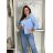 Bunda lehká  oversize dlouhý rukáv dámská RURU (S/M/L/XL ONE SIZE) ITALSKÁ MÓDA IMWTM260004/DUR S/M/L světle modrá