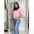 Bunda lehká  oversize dlouhý rukáv dámská RURU (S/M/L/XL ONE SIZE) ITALSKÁ MÓDA IMWTM260004/DUR S/M/L růžová světlá