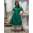 Šaty letní elegantní krátký rukáv dámske (S/M/L ONE SIZE) TALIANSKA MÓDA IM526023157/DUR S/M/L zelená