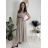 Šaty dlouhé letní s páskem krátký rukáv dámské KARLA (S/M/L ONE SIZE) ITALSKÁ MÓDA IM426000326