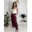 Nohavice dlhé elegantní dámske JITKA (S/M/L ONE SIZE) TALIANSKA MÓDA IM426070/DU tmavě hnědá S/M/L