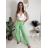 Kalhoty letní s páskem dámské TERNA  (S/M/L ONE SIZE) ITALSKÁ MÓDA IM426001356