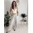 Nohavice letní s opaskom dámske TERNA (S/M/L ONE SIZE) TALIANSKA MÓDA IM426001356/DUR S/M/L svetlo béžová