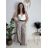 Kalhoty elegantní s páskem dámské (S/M/L ONE SIZE) ITALSKÁ MÓDA IM4260015/DUR Černá S/M/L