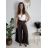 Kalhoty elegantní s páskem dámské (S/M/L ONE SIZE) ITALSKÁ MÓDA IM4260015/DUR Černá S/M/L