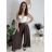 Kalhoty elegantní s páskem dámské (S/M/L ONE SIZE) ITALSKÁ MÓDA IM4260015/DUR Černá S/M/L