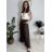 Kalhoty elegantní s páskem dámské (S/M/L ONE SIZE) ITALSKÁ MÓDA IM4260015/DUR Černá S/M/L
