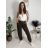 Tepláky/Kalhoty elegantné oversize dlhé dámske (S/M/L ONE SIZE) TALIANSKA MÓDA IMD26003/DUR S/M/L hnedá