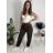 Tepláky/Kalhoty elegantné oversize dlhé dámske (S/M/L ONE SIZE) TALIANSKA MÓDA IMD26003/DUR S/M/L hnedá