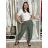 Kalhoty lněné  volnočasové dámské (S/M/L ONE SIZE) ITALSKÁ MÓDA IMSM26001238/DUR S/M/L zelená khaki
