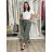Kalhoty lněné  volnočasové dámské (S/M/L ONE SIZE) ITALSKÁ MÓDA IMSM26001238/DUR S/M/L zelená khaki