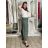 Kalhoty lněné  volnočasové dámské (S/M/L ONE SIZE) ITALSKÁ MÓDA IMSM26001238/DUR S/M/L zelená khaki