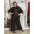 Komplet elegantní Tunika oversize krátký rukáv a kalhoty  dámské AMI (S/M/L ONE SIZE) ITALSKÁ MÓDA IMM267304/DUR S/M/L vínová