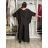 Komplet elegantní Tunika oversize krátký rukáv a kalhoty  dámské AMI (S/M/L ONE SIZE) ITALSKÁ MÓDA IMM267304/DUR S/M/L vínová
