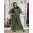 Komplet elegantní Tunika oversize krátký rukáv a kalhoty  dámské AMI (S/M/L ONE SIZE) ITALSKÁ MÓDA IMM267304/DUR S/M/L vínová
