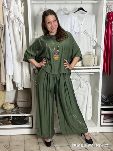 Komplet elegantní Tunika oversize krátký rukáv a kalhoty  dámské AMI (S/M/L ONE SIZE) ITALSKÁ MÓDA IMM267304/DUR
