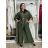 Komplet elegantní Tunika oversize krátký rukáv a kalhoty  dámské AMI (S/M/L ONE SIZE) ITALSKÁ MÓDA IMM267304/DUR S/M/L vínová
