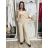 Komplet elegantní Tunika krátký rukáv a kalhoty dámské ¨(M/L/XL ONE SIZE) ITALSKÁ MÓDA IM426235