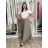 Kalhoty lněné letní dlouhé dámské (S/M/L ONE SIZE) ITALSKÁ MÓDA IMSM26001240/DUR S/M/L hnědá