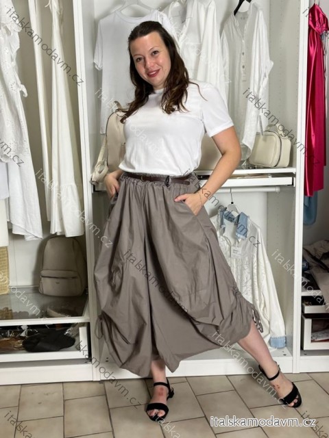 Kalhoty oversize s páskem dámské (S/M/L ONE SIZE) ITALSKÁ MÓDA IMSM265052/DUR