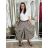 Kalhoty puntíkaté s páskem dámské (S/M/L ONE SIZE) ITALSKÁ MÓDA IMSM265057/DUR S/M/L hnědá