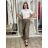 Kalhoty letní lněné dámské (S/M/L ONE SIZE) ITALSKÁ MÓDA IMSM265060/DUR S/M/L hnědá