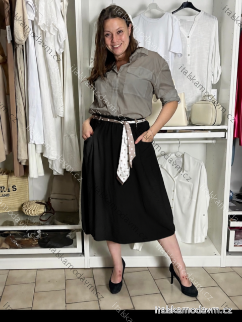 Sukně dlouhá dámská (S/M/L ONE SIZE) ITALSKÁ MÓDA IM426234145/DUR S/M/L Černá