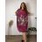 Šaty krátky rukáv dámske nadrozmer (XL/2XL ONE SIZE) TALIANSKA MÓDA IM423TULIP/DUR XL/2XL biela