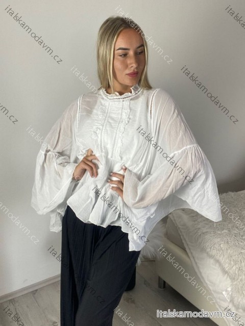 Tunika elegantní dlouhý rukáv dámská (S/M/L ONE SIZE) ITALSKá MODA IMSM26000333/DUR