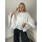 Tunika elegantní dlouhý rukáv dámska (S/M/L ONE SIZE) TALIANSKA MODA IMSM26000333/DUR S/M/L biela