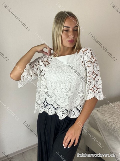 Tunika letní 3/4 rukáv dámská (S/M/L ONE SIZE) ITALSKá MODA IMSM26000335/DUR