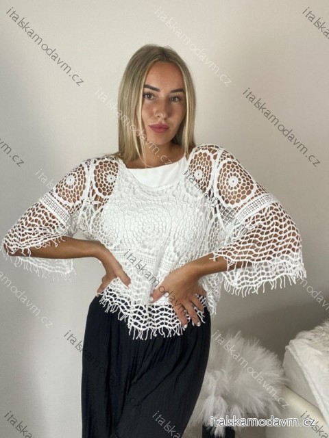 Tunika letní 3/4 rukáv dámská (S/M/L ONE SIZE) ITALSKá MODA IMSM26000336/DUR