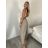 Nohavice letní s opaskom dámske ROMI (S/M/L ONE SIZE) TALIANSKA MÓDA IM4260013565/DUR S/M/L tmavo béžová
