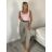 Nohavice letní s opaskom dámske ROMI (S/M/L ONE SIZE) TALIANSKA MÓDA IM4260013565/DUR S/M/L tmavo béžová