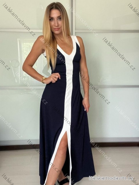 Šaty dlouhé letní na ramínka dámské SIMONE (S/M/L ONE SIZE) ITALSKÁ MÓDA IMPOC259655/DUR